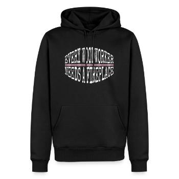 drôle de citation drôle de travail forestier maçon - Sweat à capuche Premium bio Homme - noir - Devant - Nico (187cm)