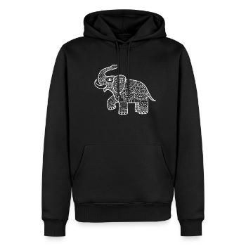 Elefant weiß - Männer Premium Bio Hoodie - Schwarz - Vorne - Nico (187cm)