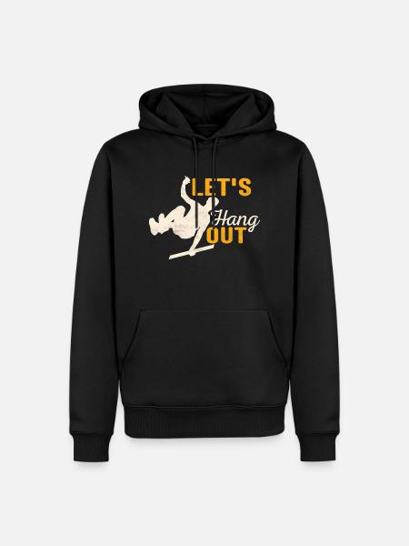 Let's Hang Out Parkour Traceur - Men’s Premium Organic Hoodie - black