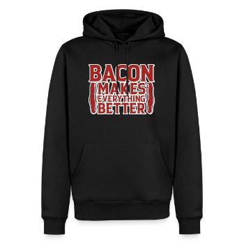 Bacon Makes Everything Better 14 - Men’s Premium Organic Hoodie - black - Front - Nico (187cm)