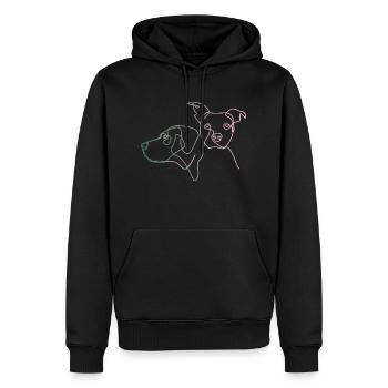 jowi hundeliebe - kontur der köpfe - Männer Premium Bio Hoodie - Schwarz - Vorne - Nico (187cm)
