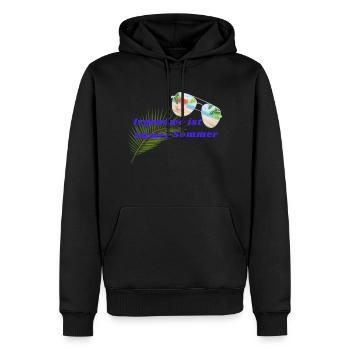 Irgendwo ist immer Sommer - Männer Premium Bio Hoodie - Schwarz - Vorne - Nico (187cm)