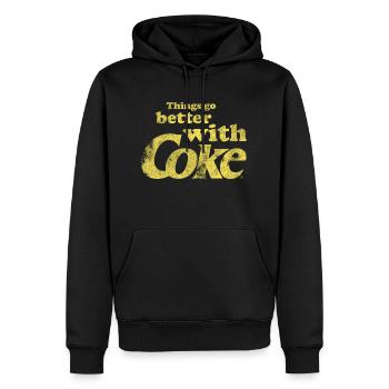 Better With cola - Sweat à capuche Premium bio Homme - noir - Devant - Nico (187cm)