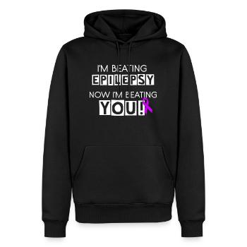 I'm Beating Epilepsy, Now I'm Beating You! - Men’s Premium Organic Hoodie - black - Front - Nico (187cm)