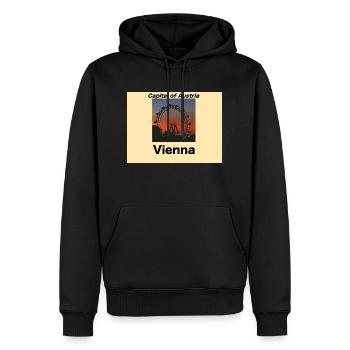Vienna - Männer Premium Bio Hoodie - Schwarz - Vorne - Nico (187cm)