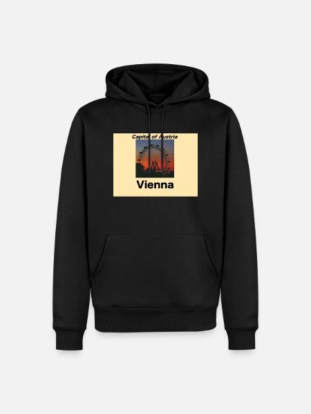 Vienna - Männer Premium Bio Hoodie - Schwarz