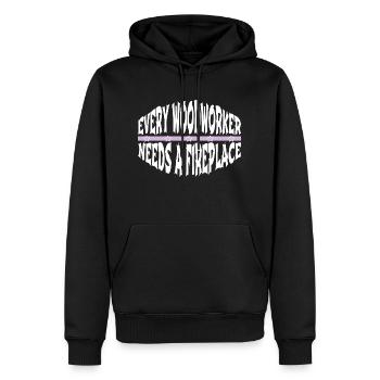 travail blagues drôles artisans design - Sweat à capuche Premium bio Homme - noir - Devant - Nico (187cm)