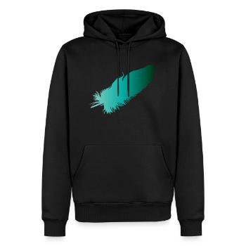 Feder - Männer Premium Bio Hoodie - Schwarz - Vorne - Nico (187cm)