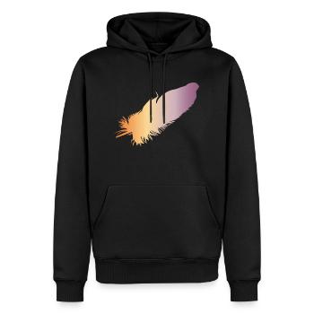 Feder7 - Männer Premium Bio Hoodie - Schwarz - Vorne - Nico (187cm)