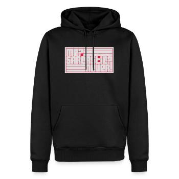 me sarcastic never Zitat - Männer Premium Bio Hoodie - Schwarz - Vorne - Nico (187cm)