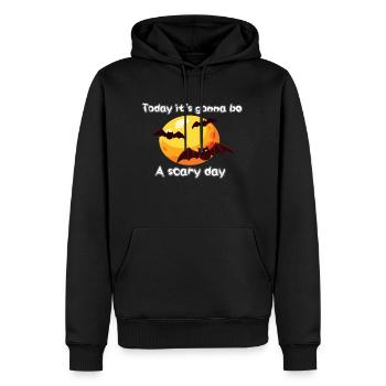 Halloween - Bats humour - Sweat à capuche Premium bio Homme - noir - Devant - Nico (187cm)