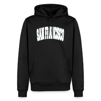 SAN FRANCISCO College - Männer Premium Bio Hoodie - Schwarz - Vorne - Nico (187cm)
