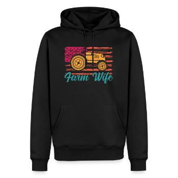 Cadeau d’éleveur de tracteur agricole - Sweat à capuche Premium bio Homme - noir - Devant - Nico (187cm)