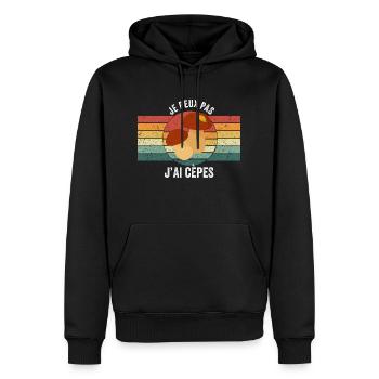 Je Peux Pas J'ai Cèpes Humour Cueillette Cèpe - Sweat à capuche Premium bio Homme - noir - Devant - Nico (187cm)