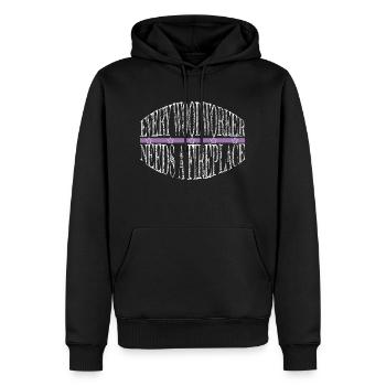 chop wood job humor quote funny happy love - Männer Premium Bio Hoodie - Schwarz - Vorne - Nico (187cm)