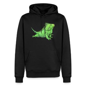 lustiger Leguan - Männer Premium Bio Hoodie - Schwarz - Vorne - Nico (187cm)