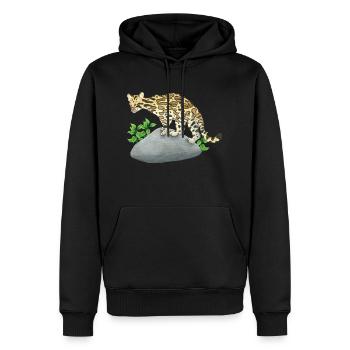 kleiner Ozelot - Männer Premium Bio Hoodie - Schwarz - Vorne - Nico (187cm)