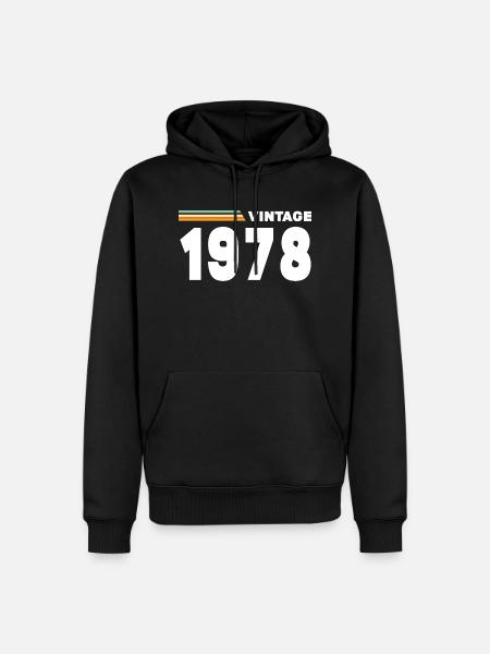 Millésime 1978 - Sweat à capuche Premium bio Homme - noir