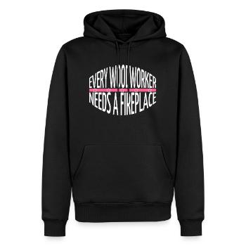 charpentier blague abattoir forestier - Sweat à capuche Premium bio Homme - noir - Devant - Nico (187cm)