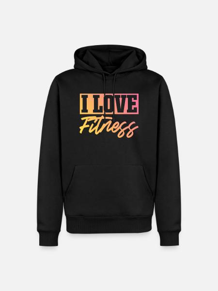 I love fitness - Men’s Premium Organic Hoodie - black