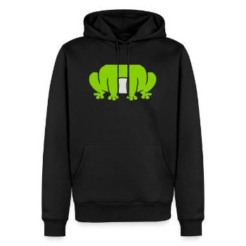 Déguisement costume grenouille assise - Sweat à capuche Premium bio Homme - noir - Devant - Nico (187cm)