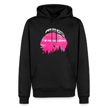 Carinthian Paragliders Paragliding Sunset - Men’s Premium Organic Hoodie - black - Front - Nico (187cm)