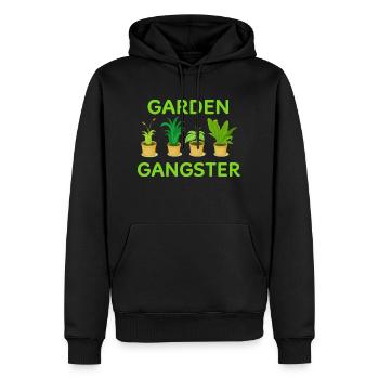 Gangster de jardin - Sweat à capuche Premium bio Homme - noir - Devant - Nico (187cm)