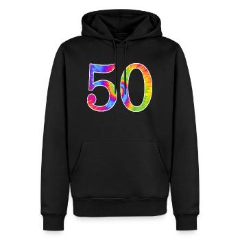 Number fifty - Men’s Premium Organic Hoodie - black - Front - Nico (187cm)