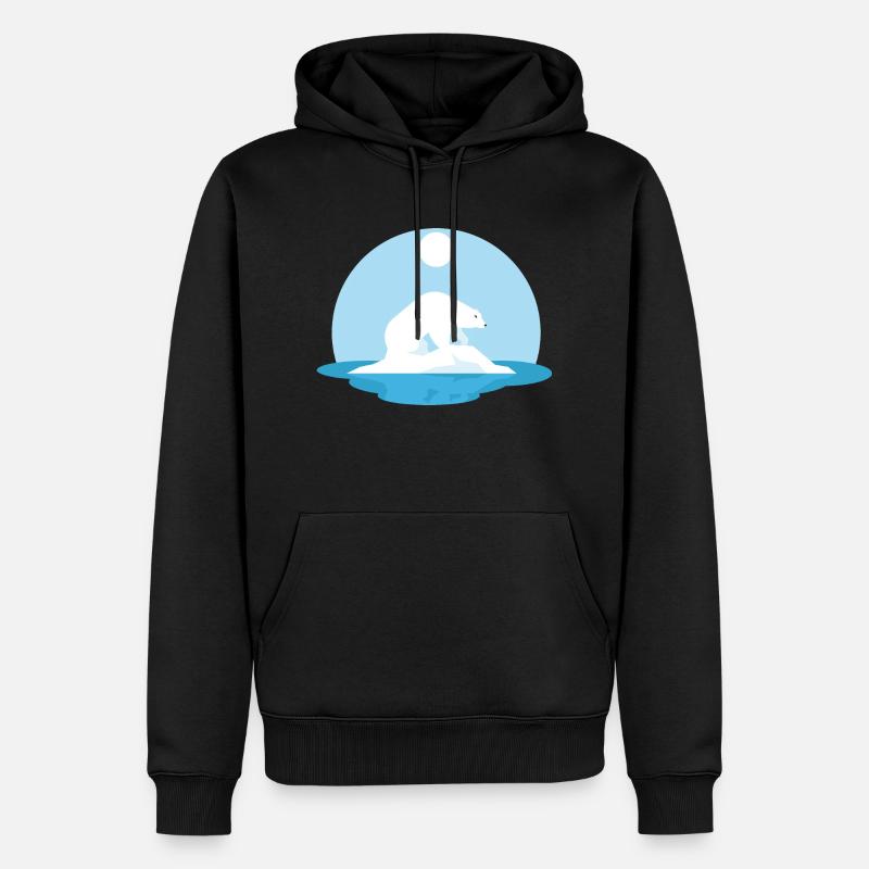 Eisbär - Männer Premium Bio Hoodie - Schwarz
