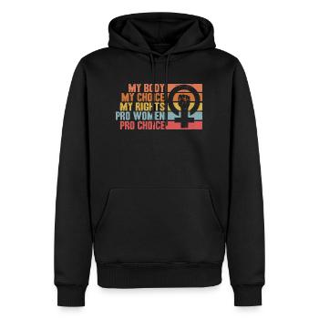 Feminismus Rechte der Frauen Feministisch Geschenk - Männer Premium Bio Hoodie - Schwarz - Vorne - Nico (187cm)