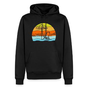 Vintage Summer Beach Sunset - Men’s Premium Organic Hoodie - black - Front - Nico (187cm)