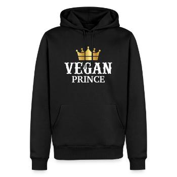 Vegan Prince - Männer Premium Bio Hoodie - Schwarz - Vorne - Nico (187cm)