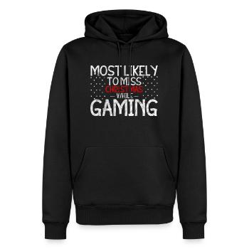 Most Likely To Miss Christmas While Gaming 3 - Männer Premium Bio Hoodie - Schwarz - Vorne - Nico (187cm)
