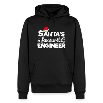 Funny Christmas Santa's favourite engineer - Männer Premium Bio Hoodie - Schwarz - Vorne - Nico (187cm)
