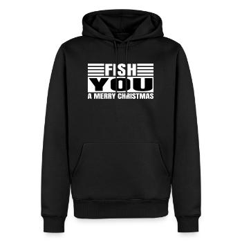 jokes christmas vacation fish head awesome gift - Männer Premium Bio Hoodie - Schwarz - Vorne - Nico (187cm)