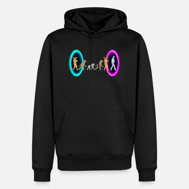 Evolution durch Portale - Männer Premium Bio Hoodie - Schwarz