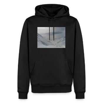 Streetwear POUDREUSE - Sweat à capuche Premium bio Homme - noir - Devant - Nico (187cm)