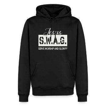 Jesus Swag - Männer Premium Bio Hoodie - Schwarz - Vorne - Nico (187cm)