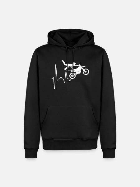 Motorcycle heartbeat - Men’s Premium Organic Hoodie - black