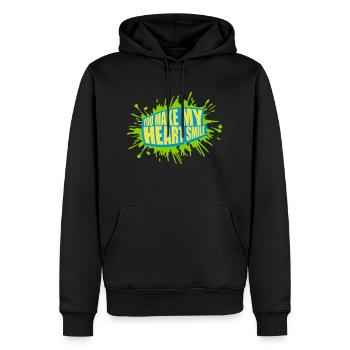make my heart smile - Männer Premium Bio Hoodie - Schwarz - Vorne - Nico (187cm)