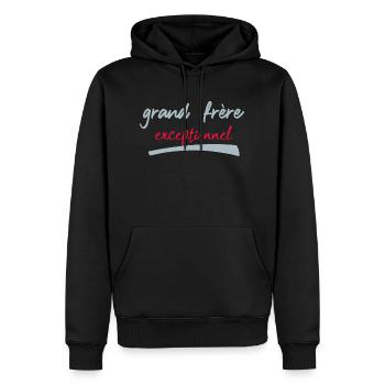 grand frère exceptionnel - Sweat à capuche Premium bio Homme - noir - Devant - Nico (187cm)