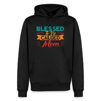 Cadeau familial jumelé pour la fête des Mères - Sweat à capuche Premium bio Homme - noir - Devant - Nico (187cm)