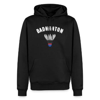 Badminton - Männer Premium Bio Hoodie - Schwarz - Vorne - Nico (187cm)