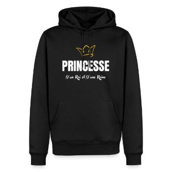 princesse d'un roi et d'une reine - Sweat à capuche Premium bio Homme - noir - Devant - Nico (187cm)