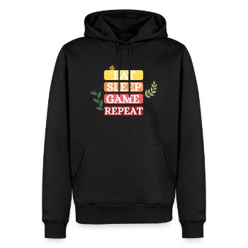 Eating / Sleeping / Gambling / Repeating - Men’s Premium Organic Hoodie - black - Front - Nico (187cm)