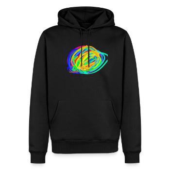 Bunte Explosion - Männer Premium Bio Hoodie - Schwarz - Vorne - Nico (187cm)