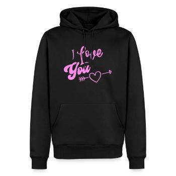 i love you - Männer Premium Bio Hoodie - Schwarz - Vorne - Nico (187cm)