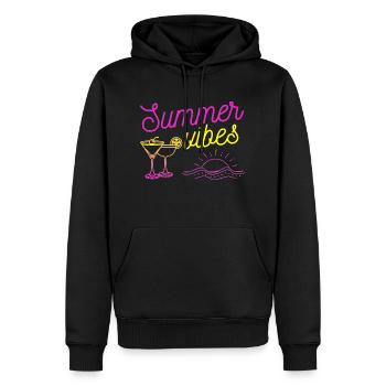Summer Vibes - Männer Premium Bio Hoodie - Schwarz - Vorne - Nico (187cm)