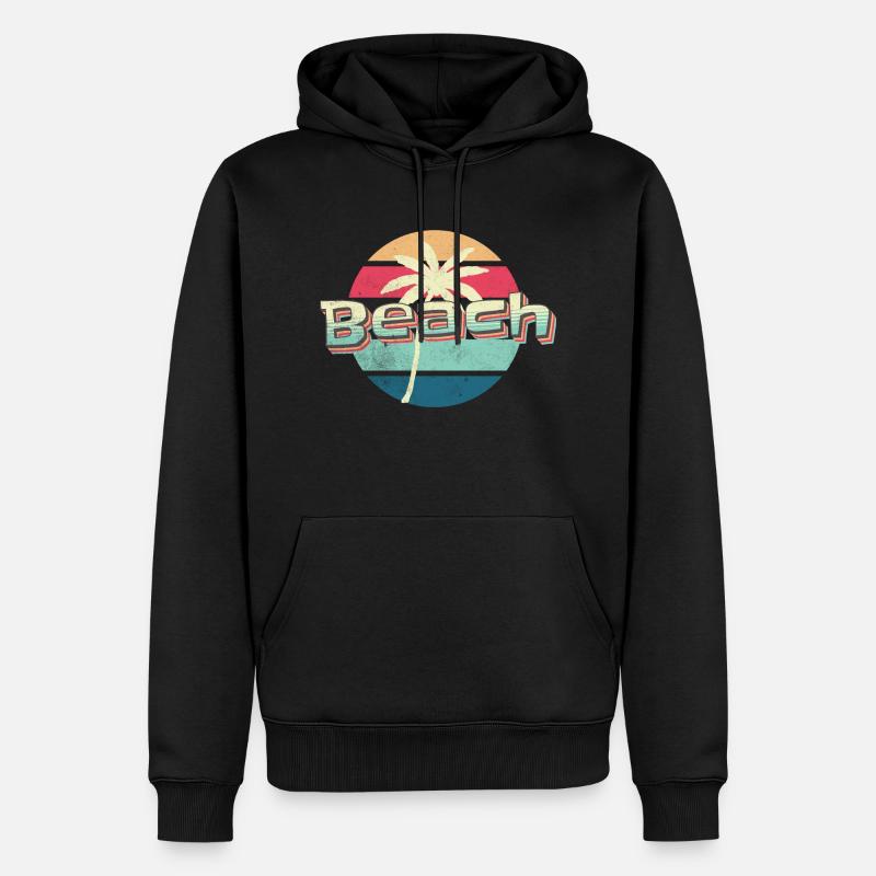 Brise de plage - Sweat à capuche Premium bio Homme - noir
