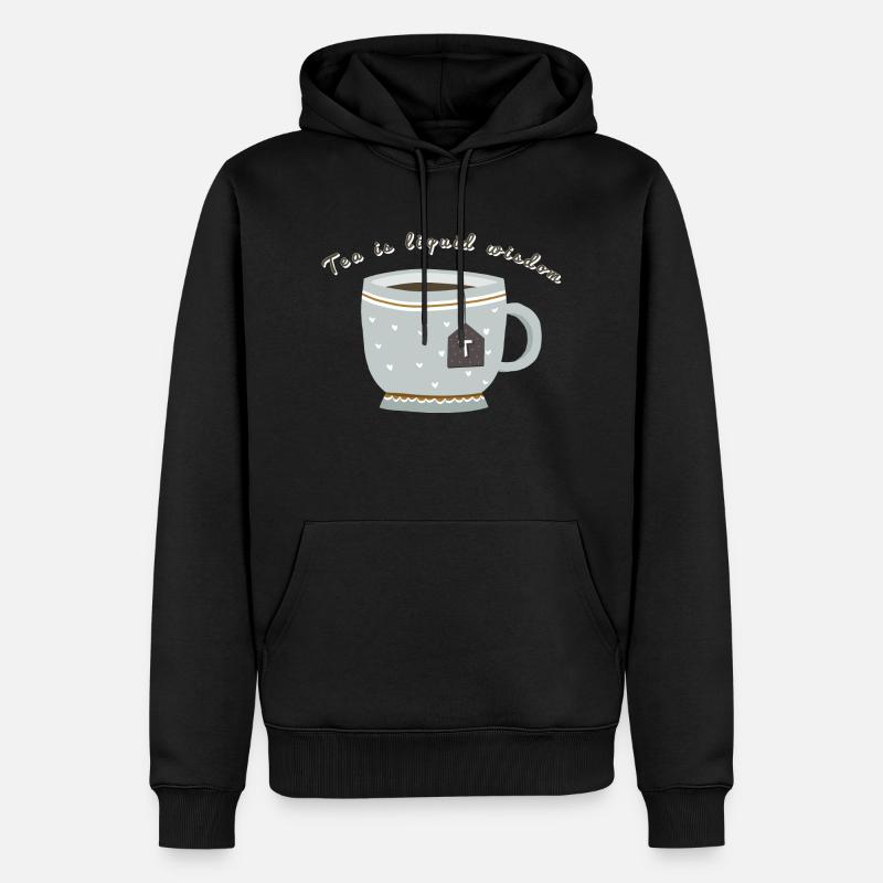Tea is liquid wisdom - Männer Premium Bio Hoodie - Schwarz